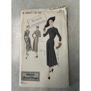 Vintage 50's Vogue Special Design Pattern #S-4061 One Piece Dress Size 14